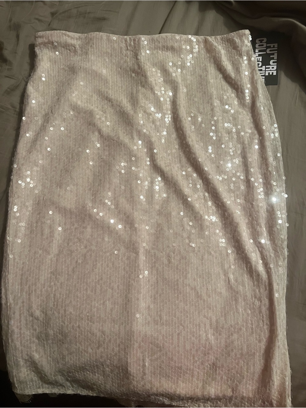 Sparkle Pencil Skirt in Light Blush